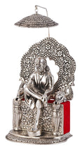 Prince Home Decor & Gifts Silver Plated Sai Baba Sitting on shinghasan Oxidized