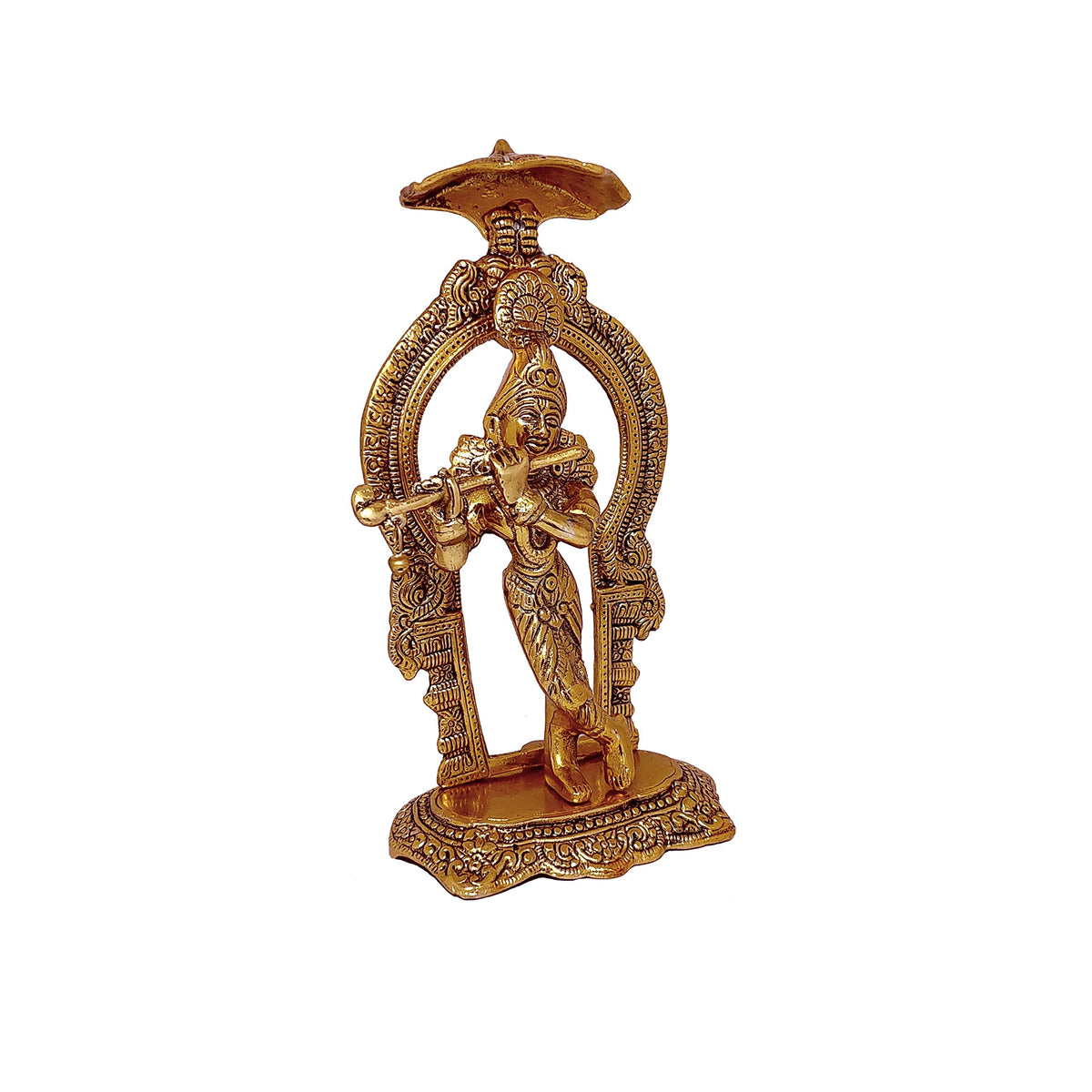 KridayKraft Lord Krishna Metal Statue,Krishna Murti Playing Flute for Temple Pooja,Decor Your Home,Office & Gift Your Relatives,Showpiece Figurines,Religious Idol,Gift Article...