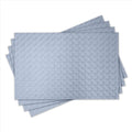 ElastPro Ethylene Vinyl Acetate Placemat Heat-Resistant Place Mats Stain Resistant Washable, Dining Table and Fridge Mat (Diagonal Pattern, Metallic Grey) Set of 4 Kafalo