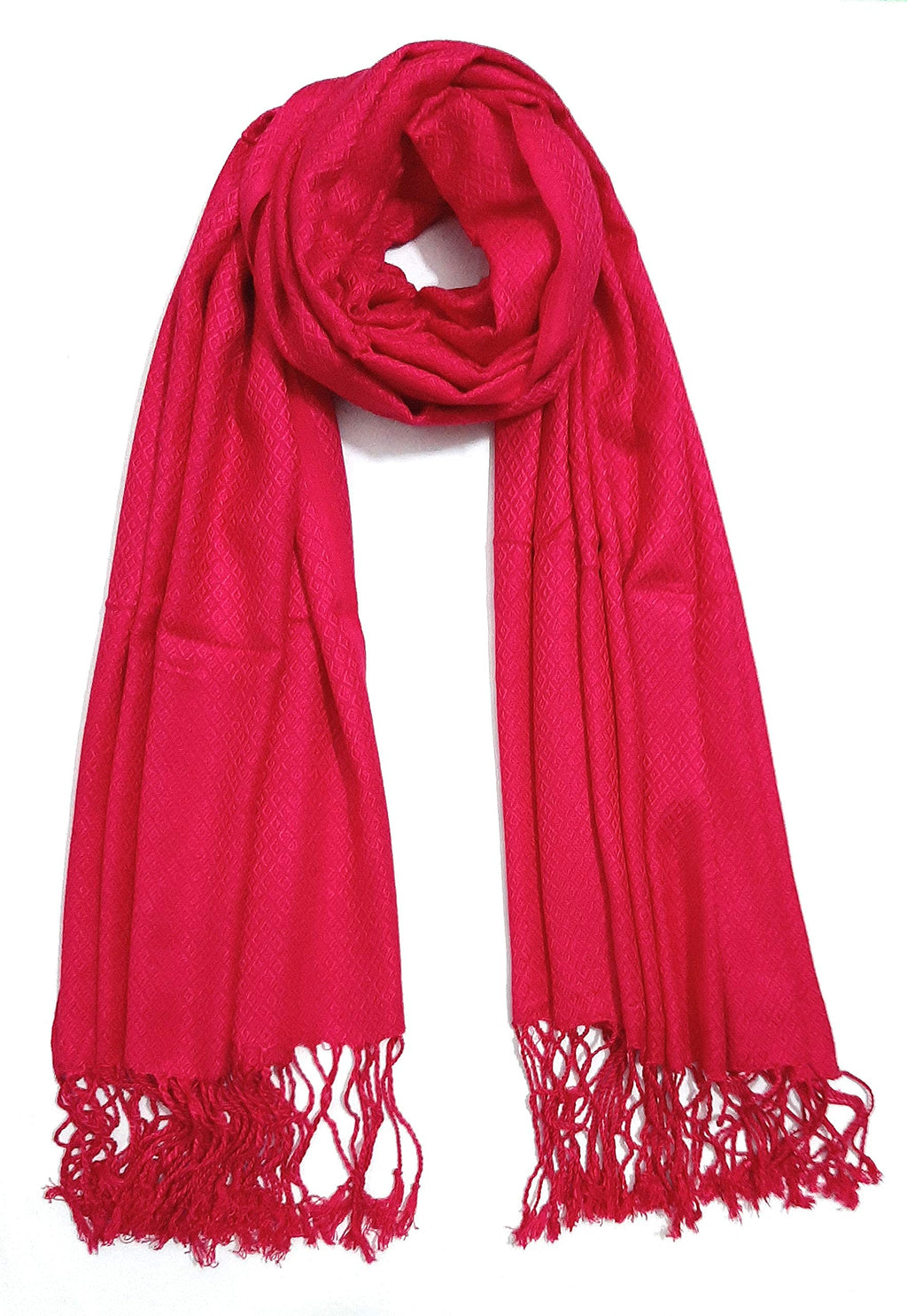 Chandwasia Viscose Batik Design Scarf Stole and Shawl for Men and Women | Soft Lightweight Fabric for Summer and Winter | Fashion Accessory Magenta | | Self Batik Design May Vary