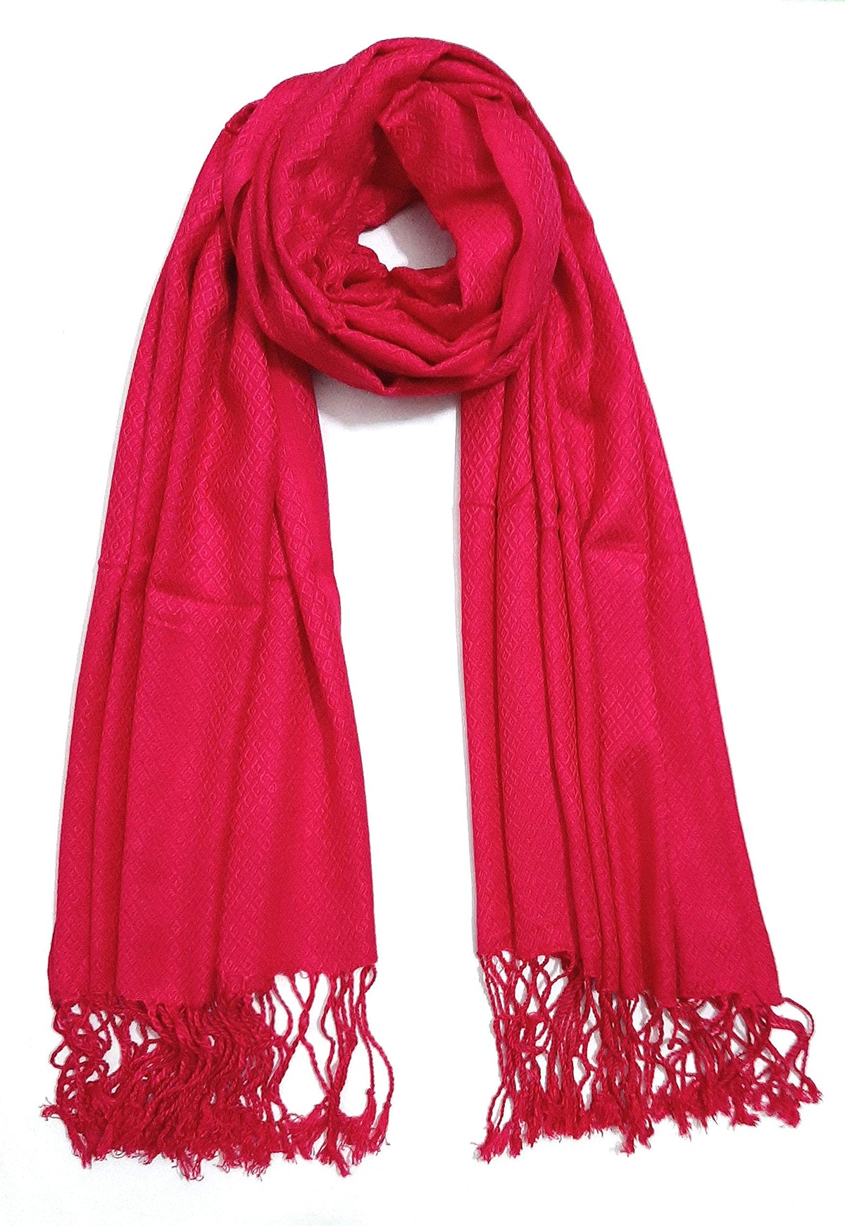 Chandwasia Viscose Batik Design Scarf Stole and Shawl for Men and Women | Soft Lightweight Fabric for Summer and Winter | Fashion Accessory Magenta | | Self Batik Design May Vary
