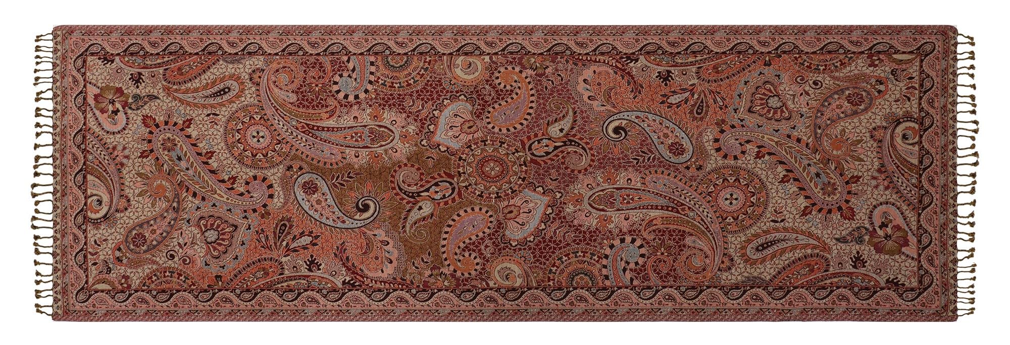 EH REVERSIBLE JAMAWAR MULTICOLOR VISCOSE SILK, FLORAL & PAISLEY SUPER SOFT PASHMINA STOLES/SCARF (MC 11)