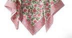 Ravaiyaa - Attitude is everything Sanganer Hand Block Printed Scarves Pure Cotton Scarf Square Hijab Dupatta 40 X 40 Inch (White Pink Floral)