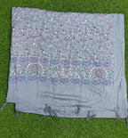 JAHAN TEXTILE Floral Printed Scarf for Women | Soft Lightweight Dupatta/Stole with Tassels | Elegant Ethnic & Casual Wear Wrap | Stylish Designer Shawl for All Seasons (Grey)
