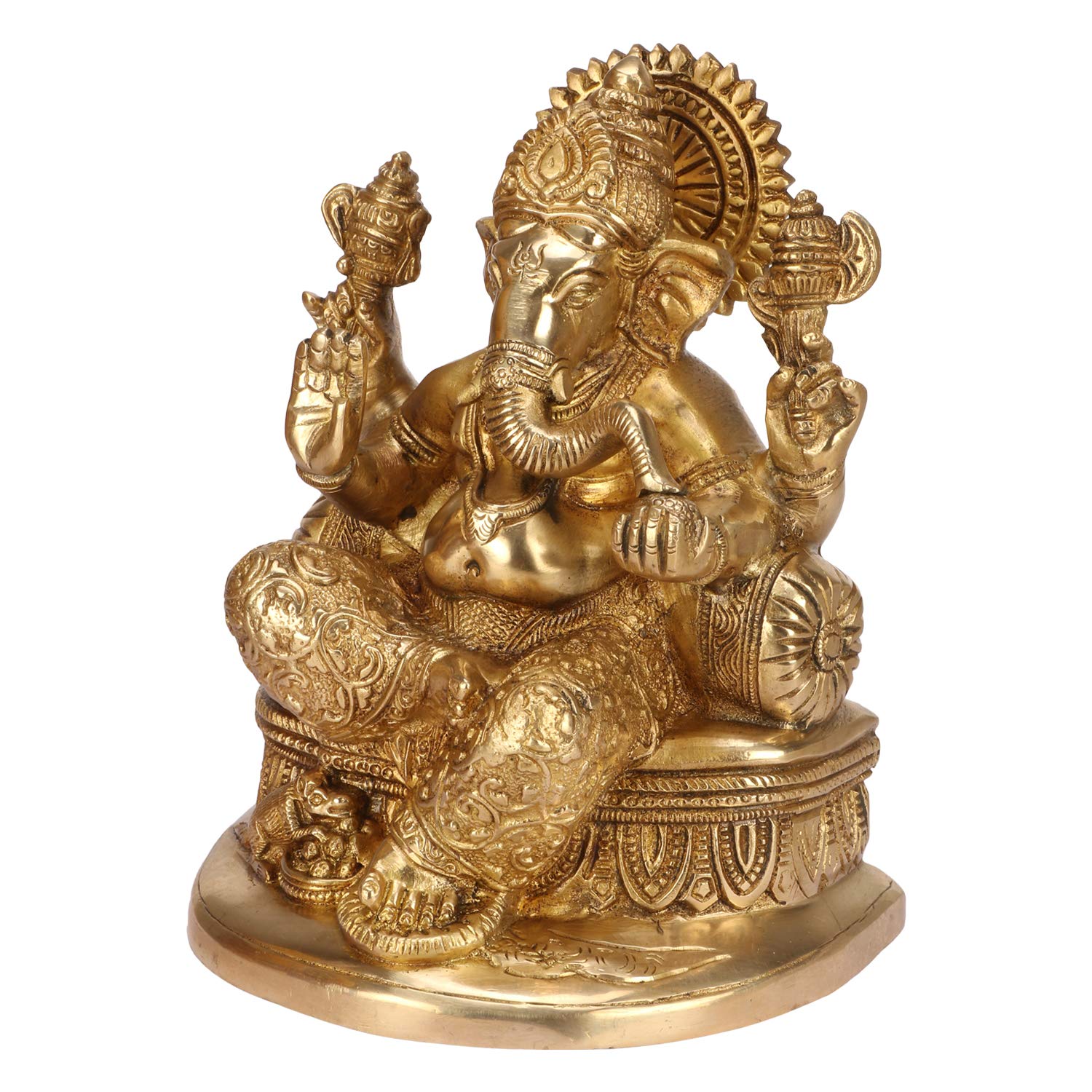 ARTVARKO Brass Ganesha Statue Ganesh Idol for Home Décor Living Room Office Year Gifts God Ganpati Vastu Murti Showpiece Religious Temple 7.5