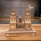 Shri Kashi Vishwanath Temple 3D Wooden Model – Premium Handmade Souvenir for Home Decoration and Spiritual Spaces-Home Decor Or Showpiece- 6 Inch Height