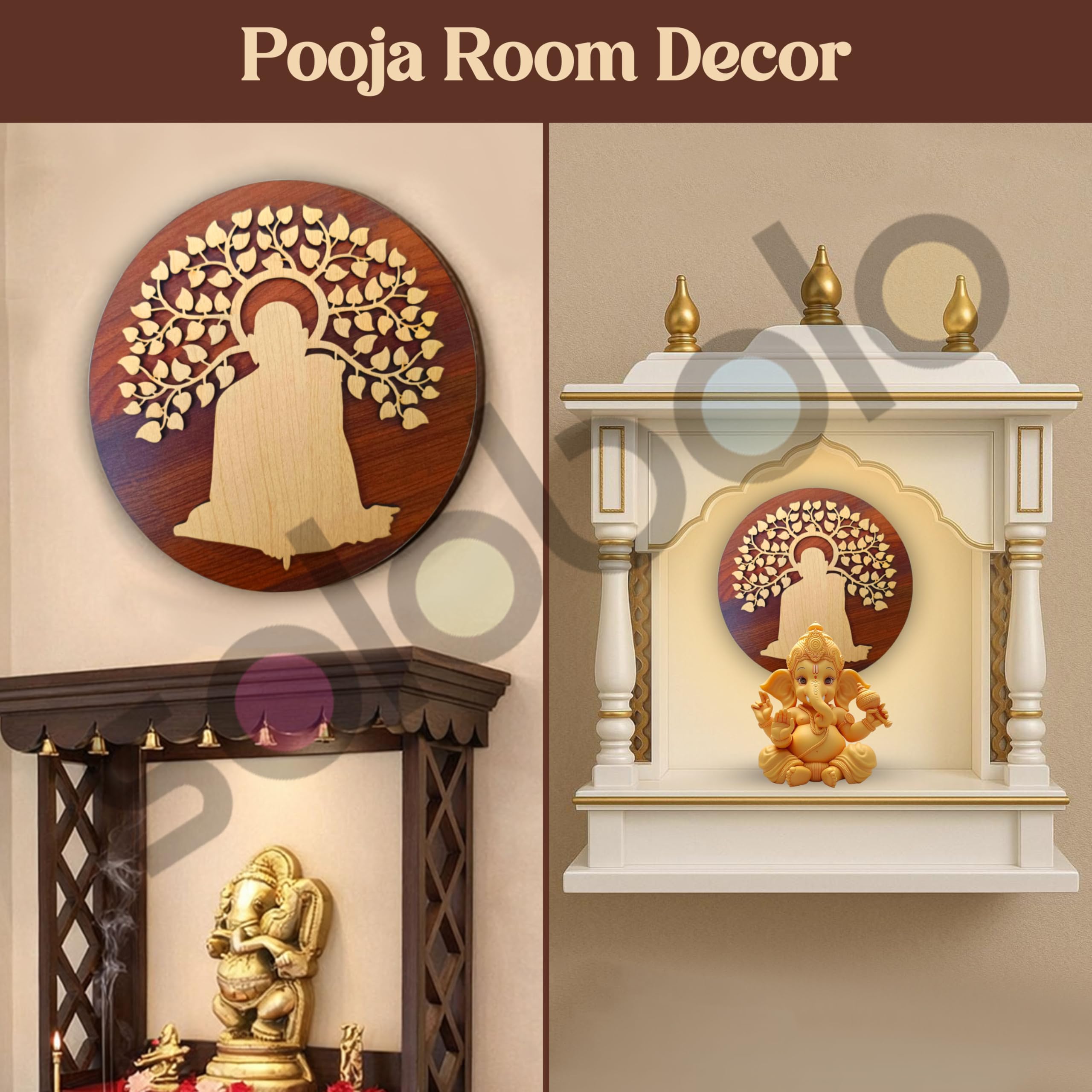 SWAGSTATION Swami Samarth MDF Spiritual Wall Hanging | Mandir & Home Temple Decor for Pooja Room, Office & Entrance (8 Inch)