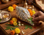 KridayKraft Lord Ganesha shankh Antique Decorative Conch Shell Figurine, 22x11 cm, 800 gm, for Wealth, Prosperity and Good Luck.