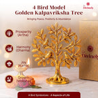 GoDivinely Certified 100% Pure Brass Kalpavriksha Tree Showpiece with 4 Birds (6 Inch) | Tree of Life Brass Decoration for Home, Vastu Decor, Housewarming Gift, Free Vastu Yoga eBook, 30 Days Warranty