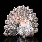 KridayKraft Metal Dancing Peacock Candle Holder Vastu Figurine for Good Luck and Love | Candle Holder for Home Dcor Tabletop Living Room Office | Showpiece Statue for Gifting
