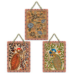 Artvibes Peacock Kalamkari Arts Wooden Art Decoration Item for Home | Living Room | Office | Wall Art Painting For Hall | Graphic Artwork | Aesthetic Wooden Decor | Ideal Gifts (WH_9605N), Set of 3
