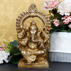 ARTVARKO Brass Ganesha Bhagwan Idol Ganesha Statue Ganpati Murti for Puja Home Entrance Decor Gift Height 6 Inch