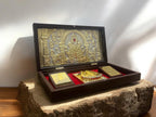 CharmInSilver 24k Gold Plated & 999 Pure Silver Coated | Lord Ganesh Charan Paduka Pooja Box | Packet Temple | Suitable Gift for Diwali,Occassions,Wealth,Prosperity and Vastu Benefits