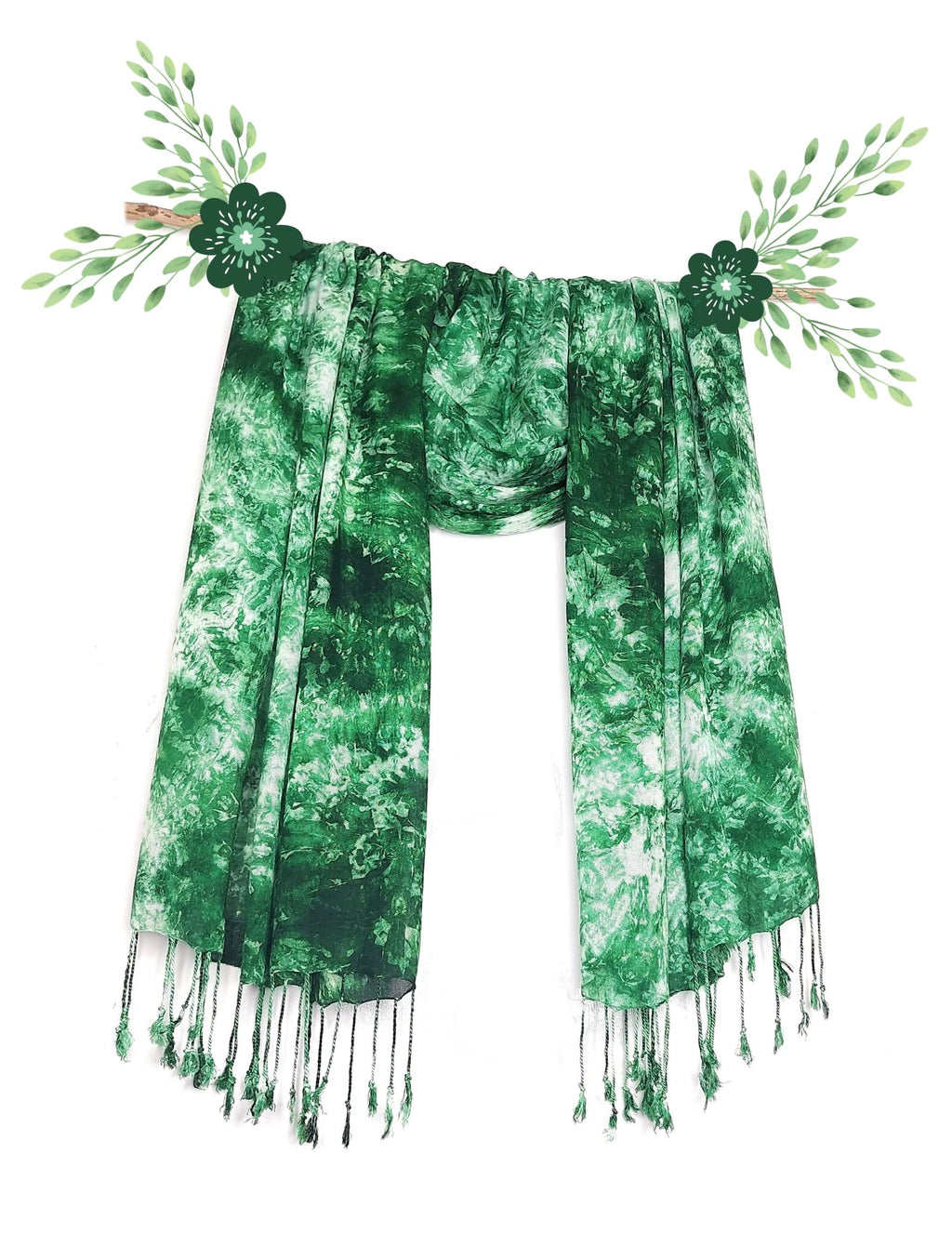 Chandwasia Rayon Shades Shibori Pattern Scarf, Scarves, Viscose Fabric Stole & Shawl Design for Men & Women for Summer & Winters