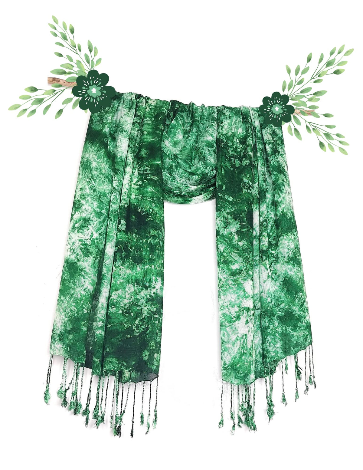 Chandwasia Rayon Shades Shibori Pattern Scarf, Scarves, Viscose Fabric Stole & Shawl Design for Men & Women for Summer & Winters