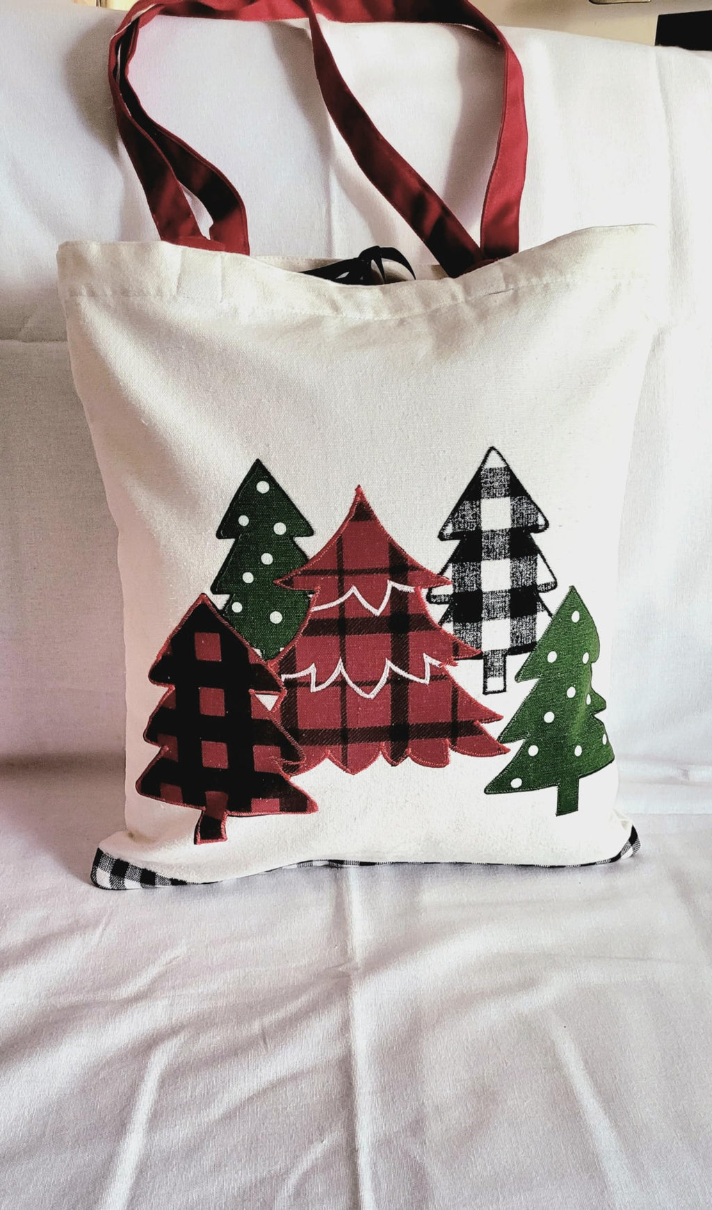 Christmas Tree Cotton Tote Bag Shopping Bag Machine Washable Size 14x 16 (Pack of 1) by Manali Fabs