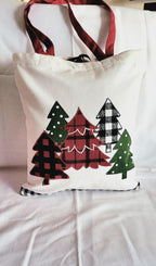 Christmas Tree Cotton Tote Bag Shopping Bag Machine Washable Size 14x 16 (Pack of 1) by Manali Fabs