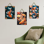 Artvibes Koi Fish Art Wall Hanging Home Decorative Wall Art for Living room | Bedroom | Gifts | Wall Hanger for Decoration | Modern Decor | Artwork | Wall Sculpture | Signs & Plaques (WH_96153N)