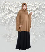 Mehar Hijab's Modest Women's Stylish Instant Sleeve Hijab Solid Polycotton Feel Good Fabric HANANA Sleeve Hijab Free Size (Gold)