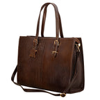 HYATT Leather Accessories Full-Grain Natural Cro Leather Ladies Handbags & Sling Shoulder Tote Bags For Women Laptop Big Size Branded Stylish. Size- L-16 X H-12.5 x W- 4.5 Inches (MEHANDI GREEN)