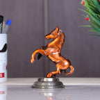 KridayKraft Jumping Horse Metal Statue for Wealth Table Top Figurine for Living Room Bedroom Home Office Animal Decorative Showpiece Feng Shui Vanstu Sculpture for Gift Purpose. (Copper)