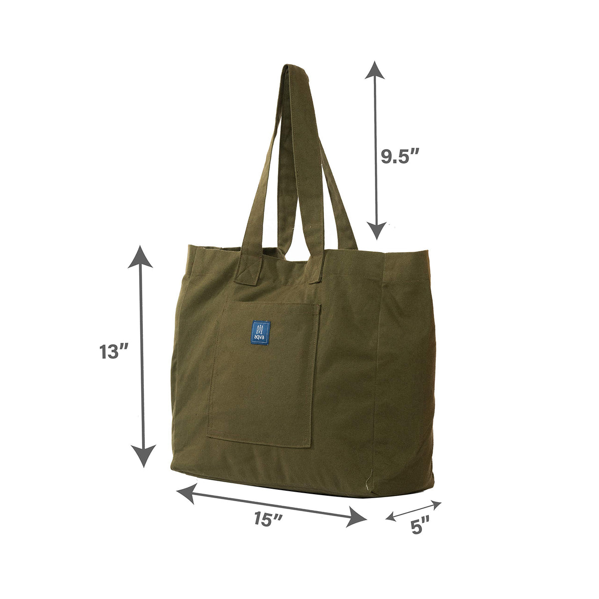 AQVA Solid Cotton Canvas Tote Bag for Women with Magnetic Button Closure | Large Capacity | Stylish Multipurpose Handbag | Resuable Shoulder Bag for for Laptop, Office & Travel (Gun Metal)