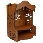 HOMEWEY DECOR Wooden Home Temple Handcrafted Support Heavy Idols Luxurious Finish Pooja Mandir for Home and Office Wall Mount for Room (Design9)