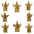 ARTVARKO Brass Ashtalakshmi Ashta Lakshmi Set for Diwali Pooja Mandir Temple Office Decor Height 3.5 Inches Weight 2.5 KG