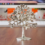 Metal Kalpavriksha Tree Showpiece Trees of Life - Home Decor - Gift for Good Luck Vastu and Fengshui - Best in Living Room Table Decoration with Antique Polish Silver