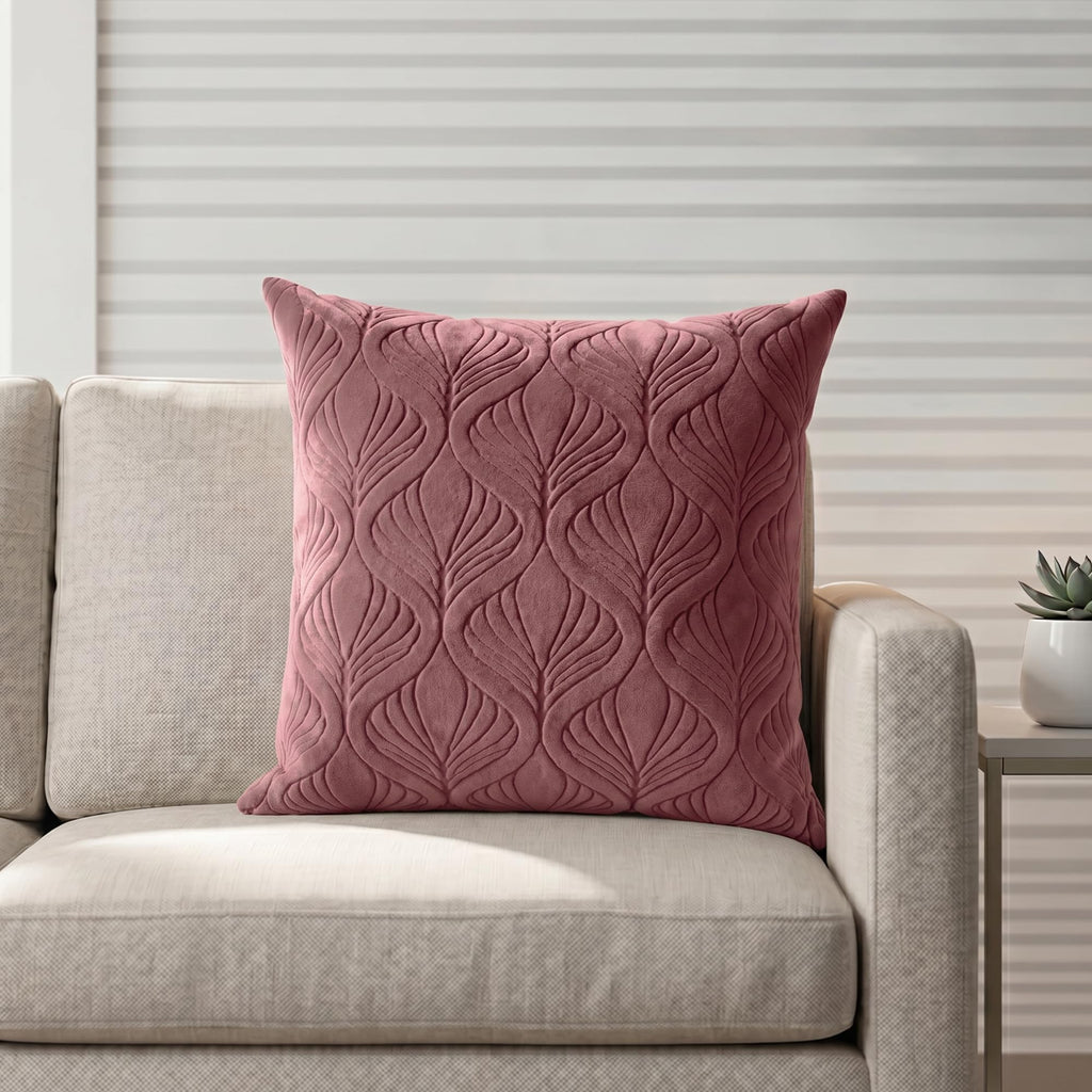 Yellow Weaves Jacquard Cushion Covers | Sofa Cushion Covers | Throw Pillow Cover for Sofa, Couch, Living Room| Removable & Washable | 16x16 Inches, 1 Piece (Wine)