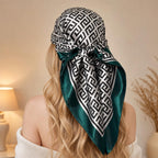 Ahamo Silky Satin Scarf for Women 90 x 90 cm Lightweight Neck Hair Scarf Fashion Square Head Scarf Stylish Neckerchief for Suit Blazers Shirts Handbag Decoration Travel and Daily Wear