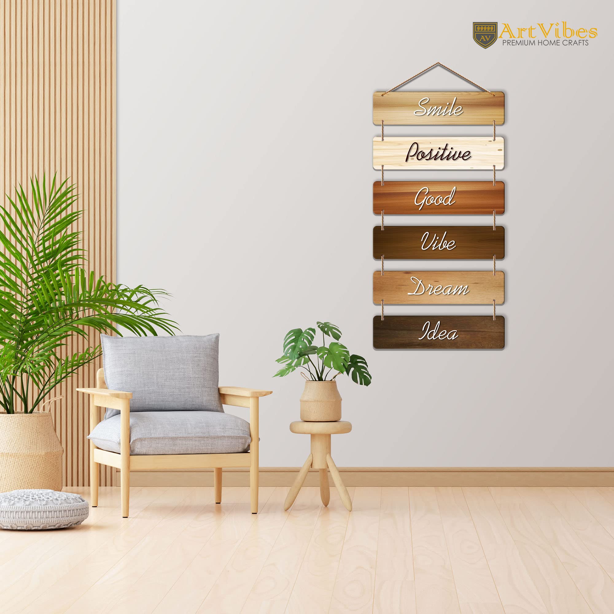 Artvibes Positive Affirmation Wall Hanging Wooden Art | Quotes Decor Item | Wall Illustrations | Office Decor | Inspirational Quotes Wall Art | Mdf Wall Decoration | Gift Items (WH_3204N)