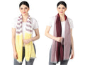 Flyer Women'S Stole for Female/Scarf Colour- Yellow & Purple AND Maroon Red & White Soft Viscose Ethnic Scarves Pack Of 2 ST-08-ST-12