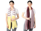 Flyer Women'S Stole for Female/Scarf Colour- Yellow & Purple AND Maroon Red & White Soft Viscose Ethnic Scarves Pack Of 2 ST-08-ST-12