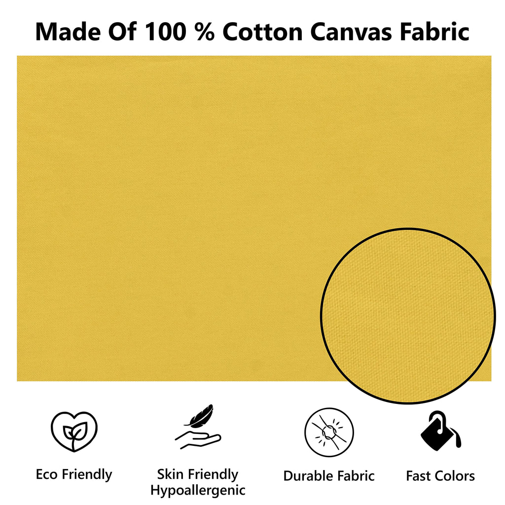 Yellow Weaves Cotton 250 TC Canvas Decorative Cushion Covers, (16 X 16 Inches), Set Of 2 - Yellow