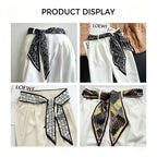 Qleema 3Pcs Satin Scarf for Women Stylish, Hair Scarf or Belt for Jeans