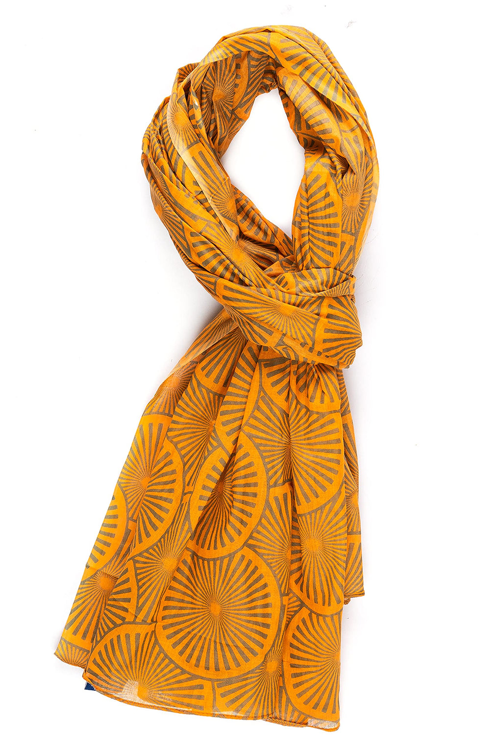 AQVA Printed Cotton Scarf for Women Stylish (Ansh orange) | Head and Face Cover Scarf for Girls with 100% Cotton | Soft & Lightweight Scarves/Stoles for all Weather (72 x 43 in)
