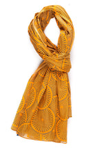 AQVA Printed Cotton Scarf for Women Stylish (Ansh orange) | Head and Face Cover Scarf for Girls with 100% Cotton | Soft & Lightweight Scarves/Stoles for all Weather (72 x 43 in)