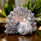 KridayKraft Metal Dancing Peacock Candle Holder Vastu Figurine for Good Luck and Love | Candle Holder for Home Dcor Tabletop Living Room Office | Showpiece Statue for Gifting
