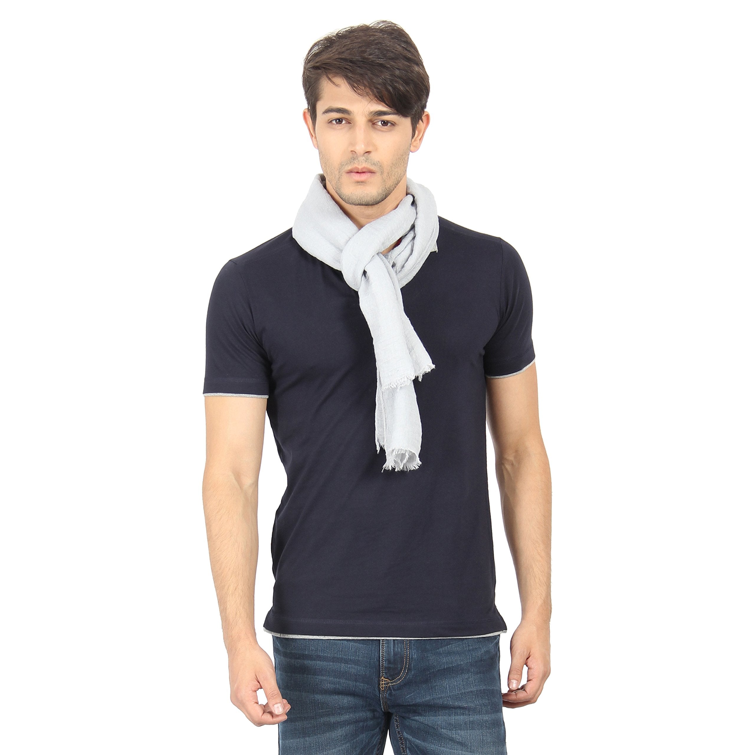 FabSeasons Gray Solid Cotton Unisex Scarf, Scarves, Stole and Shawl for Men & Women for all Seasons