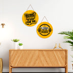 Artvibes Being Average Is Not For Me MDF Wood Wall Hanger Ornaments | Quotes Decor Item | Motivational Wall Decor | Wall Accent | Graphic Art | Office Wall Decoration Items (WH_4105N), Set of 2
