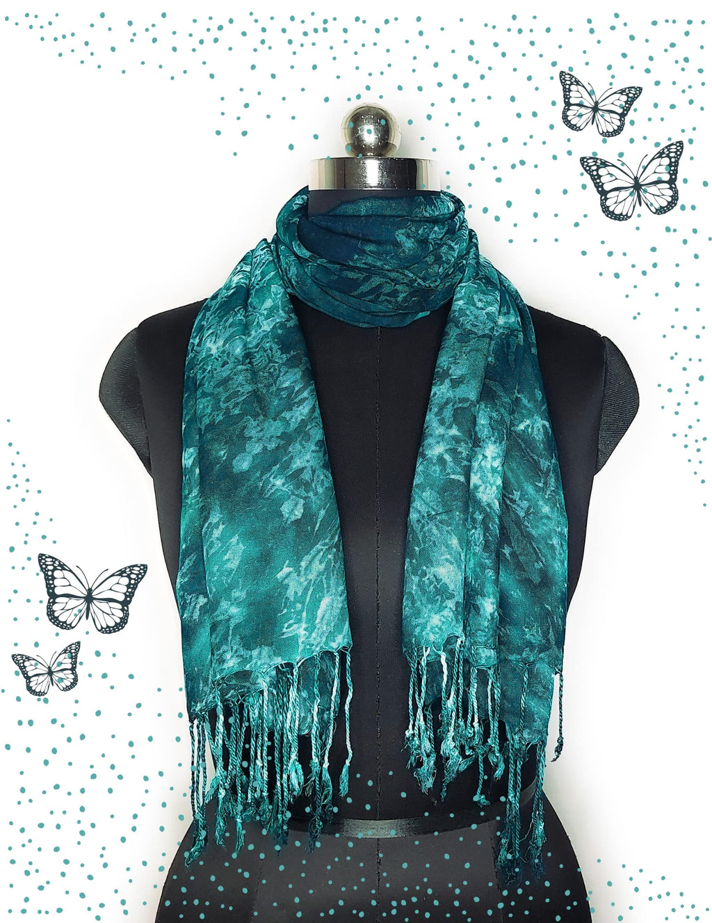 Chandwasia Rayon Shades Shibori Pattern Scarf, Scarves, Viscose Fabric Stole & Shawl Design for Men & Women for Summer & Winters