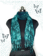 Chandwasia Rayon Shades Shibori Pattern Scarf, Scarves, Viscose Fabric Stole & Shawl Design for Men & Women for Summer & Winters