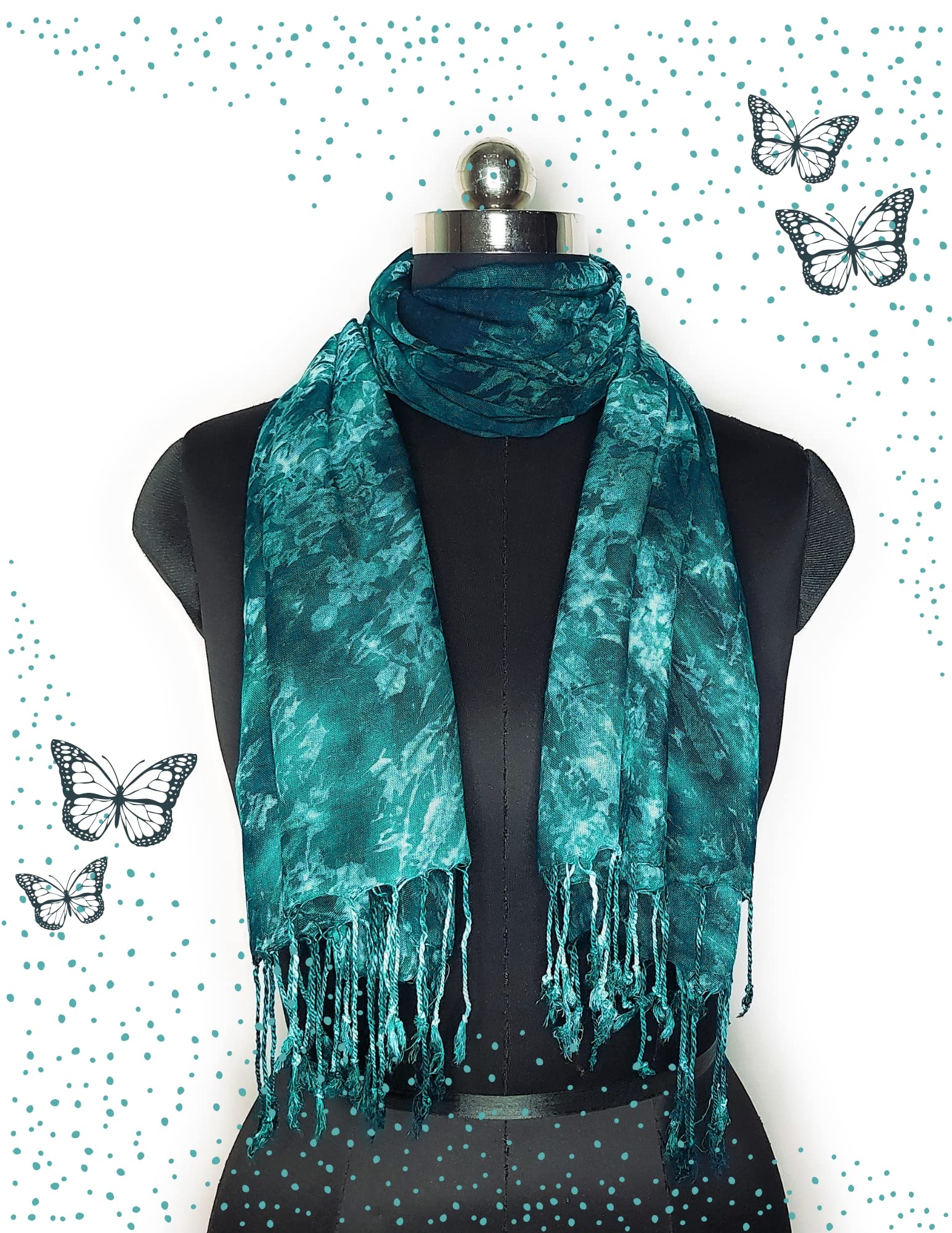 Chandwasia Rayon Shades Shibori Pattern Scarf, Scarves, Viscose Fabric Stole & Shawl Design for Men & Women for Summer & Winters