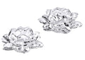 SLY Crystal Lotus Candle Holders Creative Decoration 5 Inch for Home Decoration, Votive Activity, Wedding, and Gift, Set of 2pcs