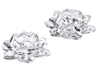 SLY Crystal Lotus Candle Holders Creative Decoration 5 Inch for Home Decoration, Votive Activity, Wedding, and Gift, Set of 2pcs
