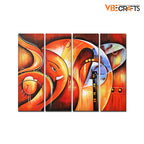 VIBECRAFTS 4 Pieces Hindu Shree Ganesha Canvas Wall Painting Fitted With Wooden Frame For Home | Office | Living Room | Gift(PTVC4Pcs1_13529)