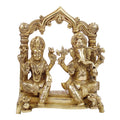 Artavrko Brass Laxmi Ganesh Idol Bhagwan Ganpati Murti Metal Statue Sitting Lakshmi Ganesha for Home Office Decor Pooja Good Luck Gift Height 9 Inch