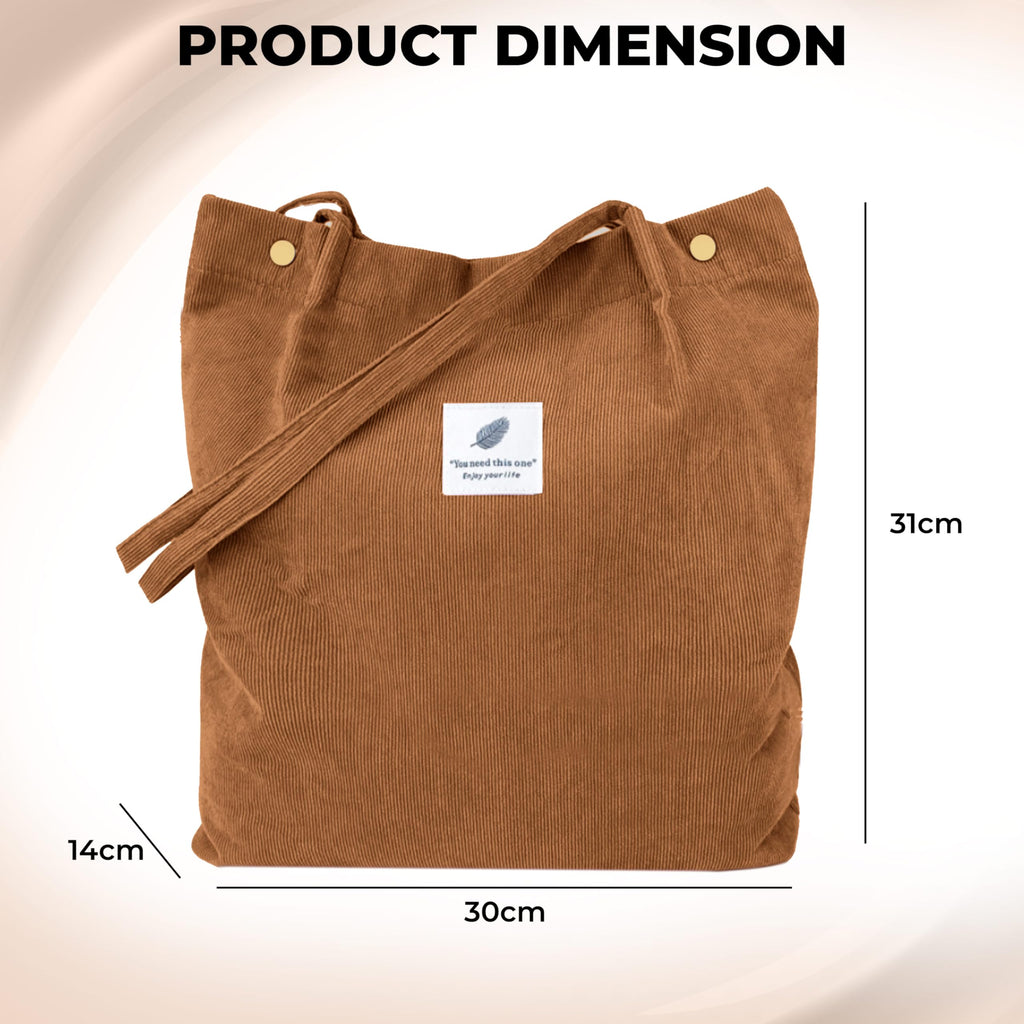 Kraptick CanvasTote Bags – Stylish Shoulder Tote Bag for Everyday Use For Women Reusable Compact Perfect as a Grocery, Shopping Bags for Grocery (Brown)
