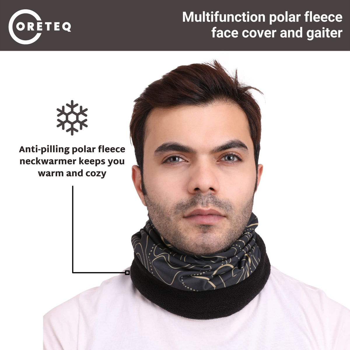 Coreteq Multifunction Polar Fleece Neck Warmer Gaiter Face Cover for Men and Women (Psy Green)